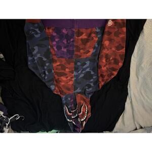 A Bathing Ape (BAPE) Shark Hoodie - XL- Colorful Camo Design